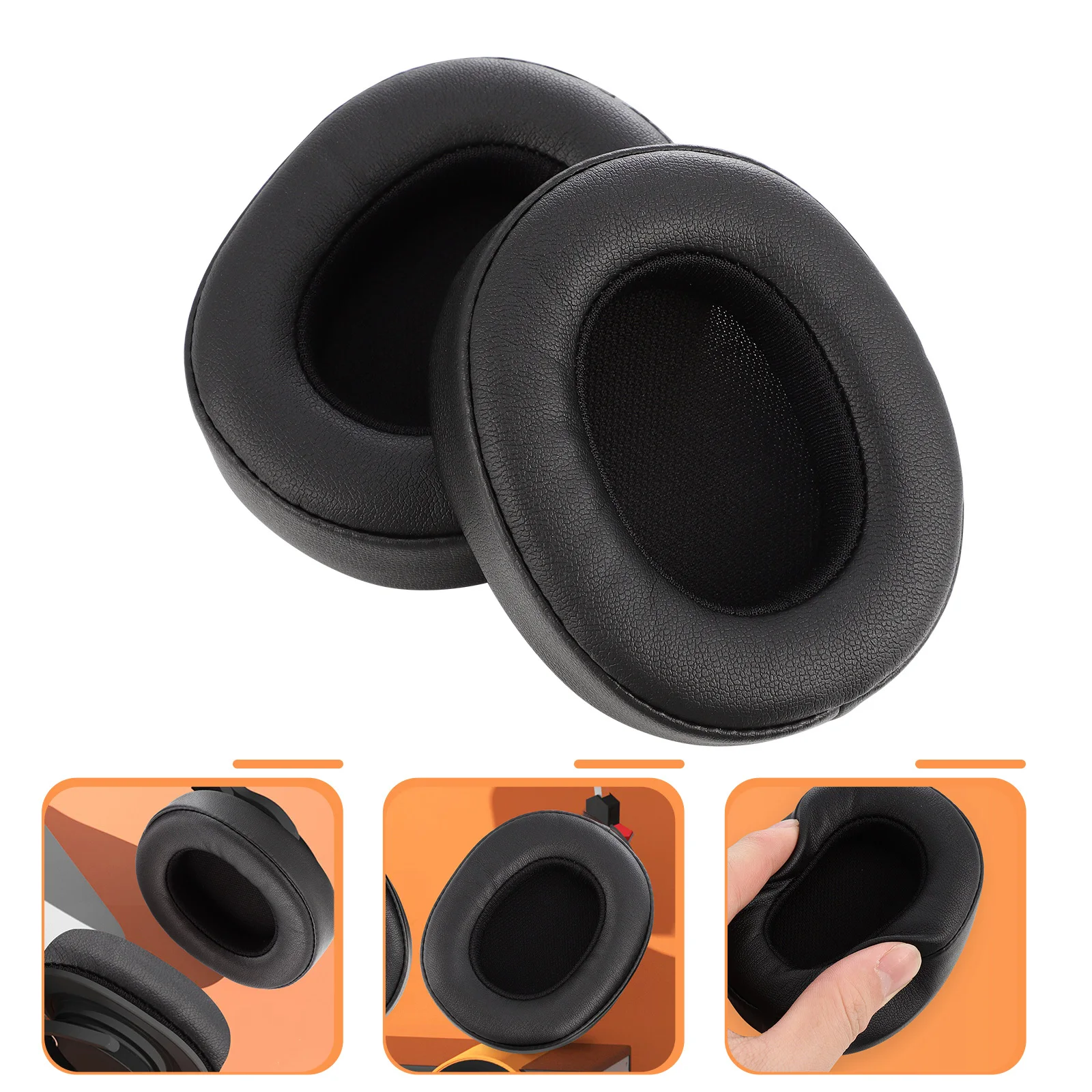 

1Set Ear Pads Replacement Cushion High Quality Artificial Soft Elastic Breathable Cotton Headset Earpads Compatible