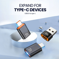 3-PACK 10A USB A To USB C OTG Adapter Type C to USB Converter USB 3.0 Adapter For Smartphone MacBook USB To Type C OTG Connector