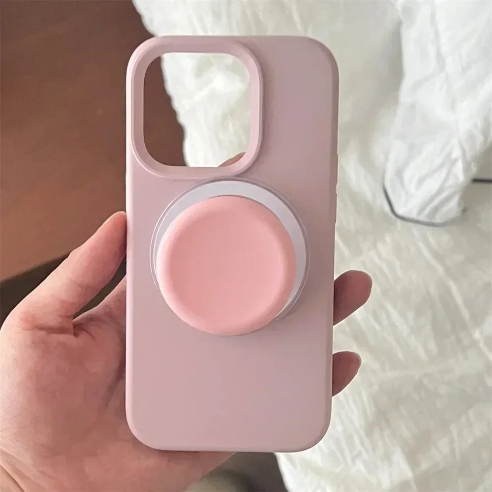 

Korean Cute Solid Color for Magsafe Magnetic Phone Griptok Grip Tok Stand for IPhone 17 Foldable Wireless Charging Case Holder