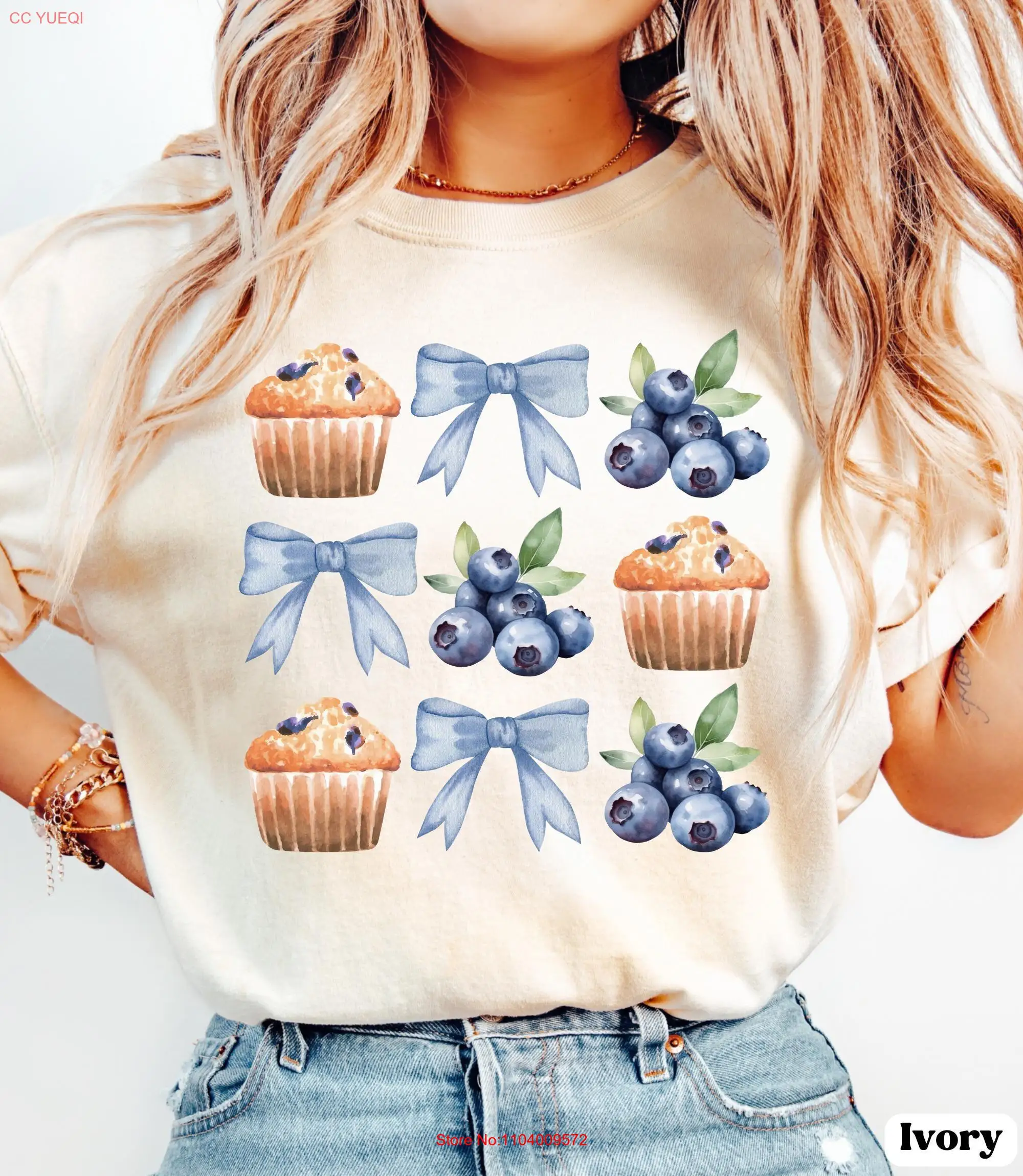 Blueberries Coquette Comfort Colors T Shirt Blueberry Muffin for Baker Fruit Aesthetic Summer Baking Lover Her