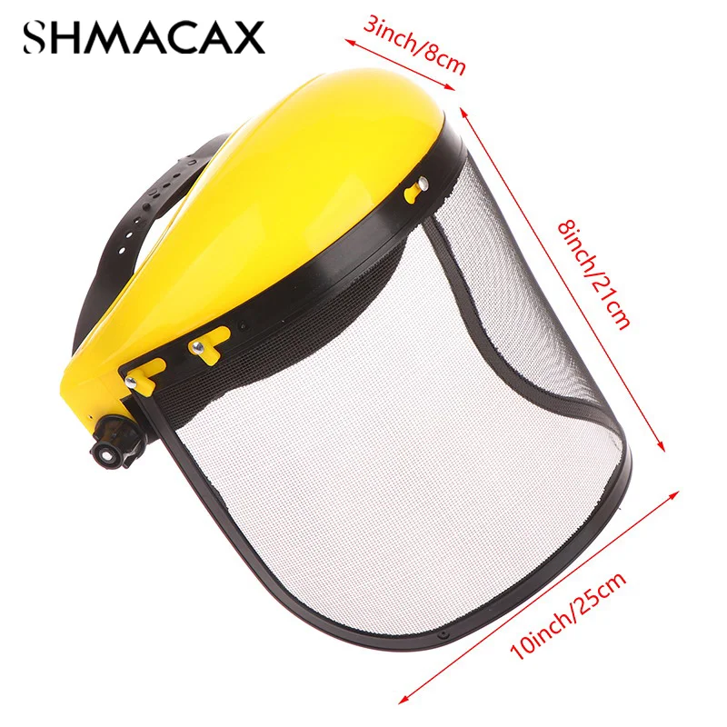 1 pz in acciaio inox giardino erba Trimmer casco di sicurezza cappello con Full Face Mesh a prova di schizzi maschera protettiva di sicurezza dello