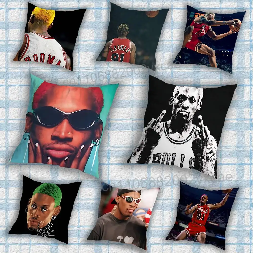

Slam Dunk D-Dennis Rodman-es Pillow Case Anti-dustmite Pillowcase Invisible zipper silky short plush Sofa cushion cover