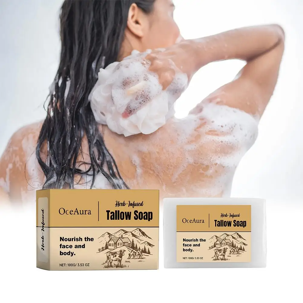 Natuurlijke Talg Zeep Diepe Reiniging Egaliseert Huidskleur Hydrateren Bar 100G Huidverzorging Lichaamsolie Controle Gladde Shampoo Z9y3