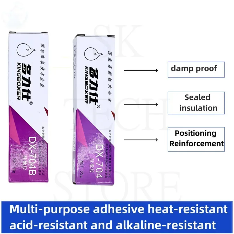 DX-704 sigillante in gomma siliconica fissaggio impermeabile resistente alle alte Temperature nero/bianco 55g per strumenti di riparazione del telefono cellulare ecc