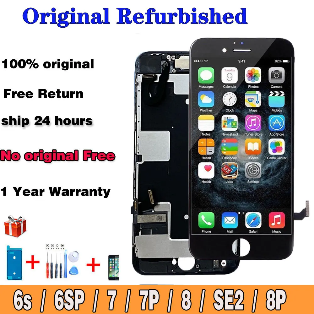 AAA Original Lcd for IPhone 6 6s 7 8 Plus SE 2020 pantalla Display Touch Panel + Front Camera Complete Refurbish Parts Assembly
