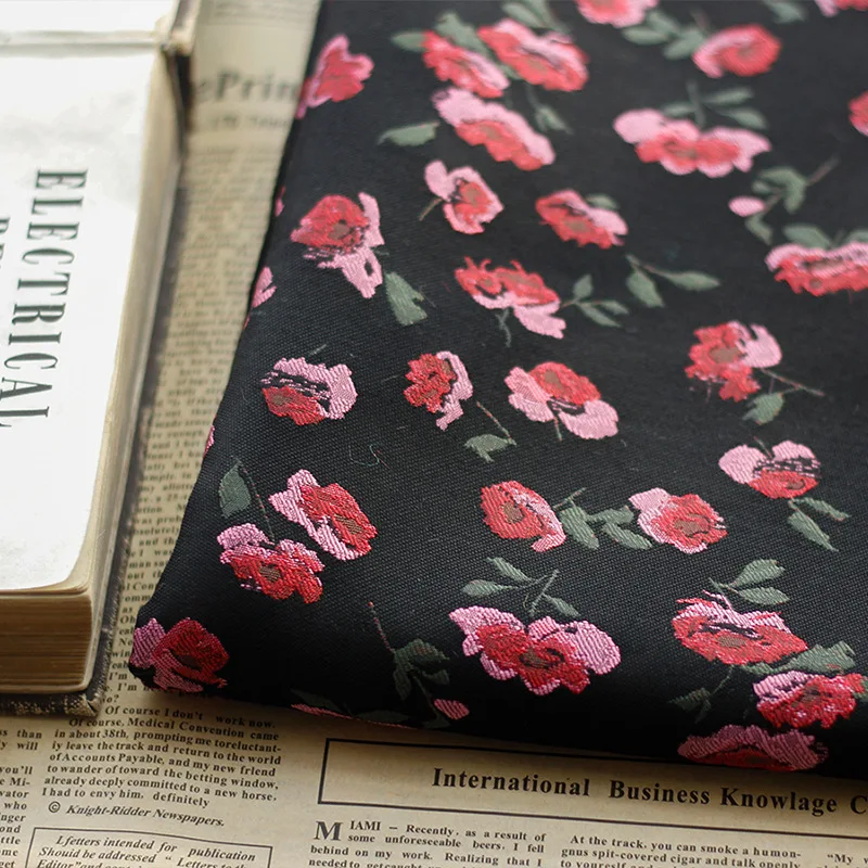Tessuto jacquard floreale tinto in filo da 1 metro Autunno e inverno Giacca da donna Borse Scarpe per realizzare tessuti