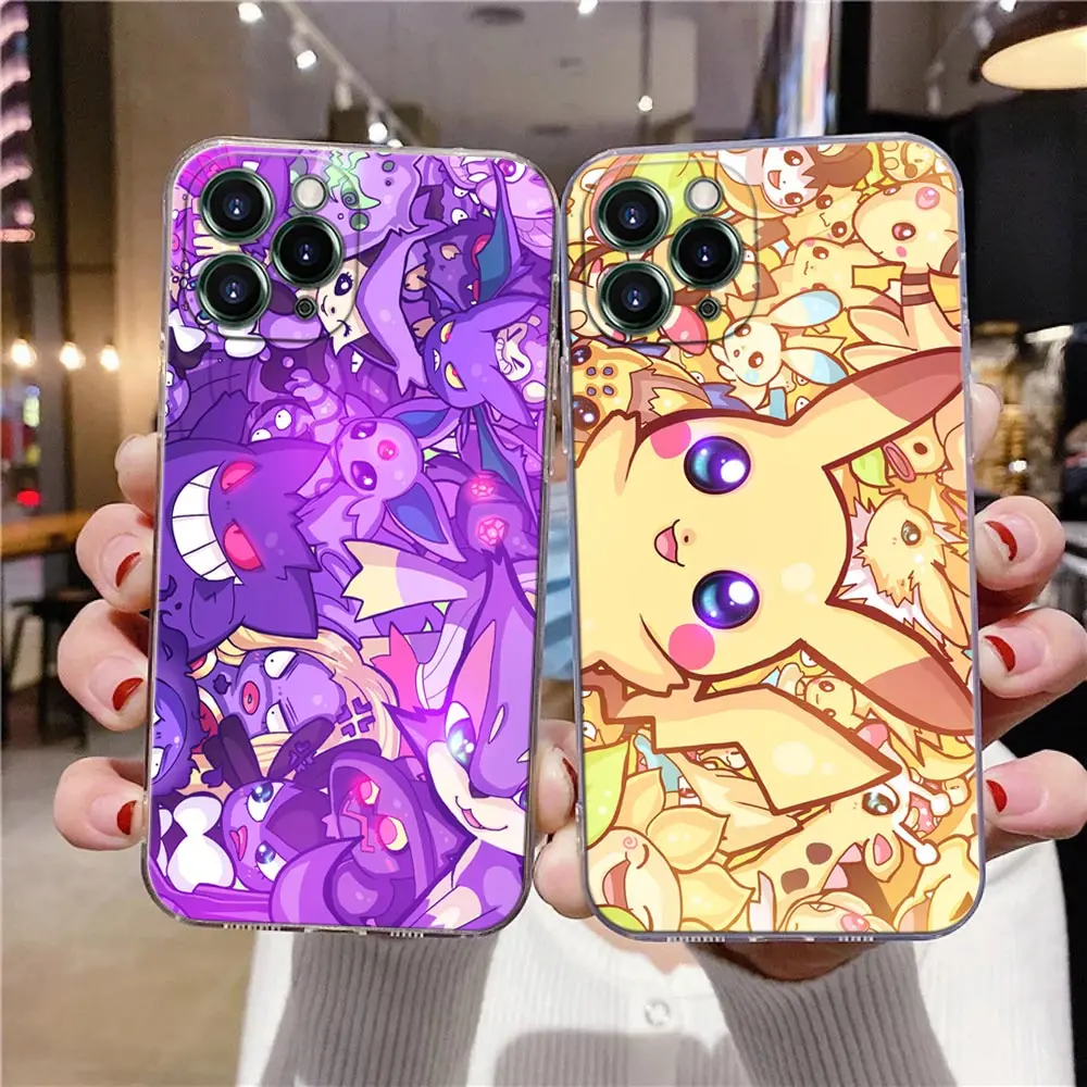 Pokemon Gengar Anime Pocket Monster Clear Case For iPhone 16 15 14 13 12 11 Pro Max Mini Xs X 7 8 Plus Soft Cover Silicone Cases