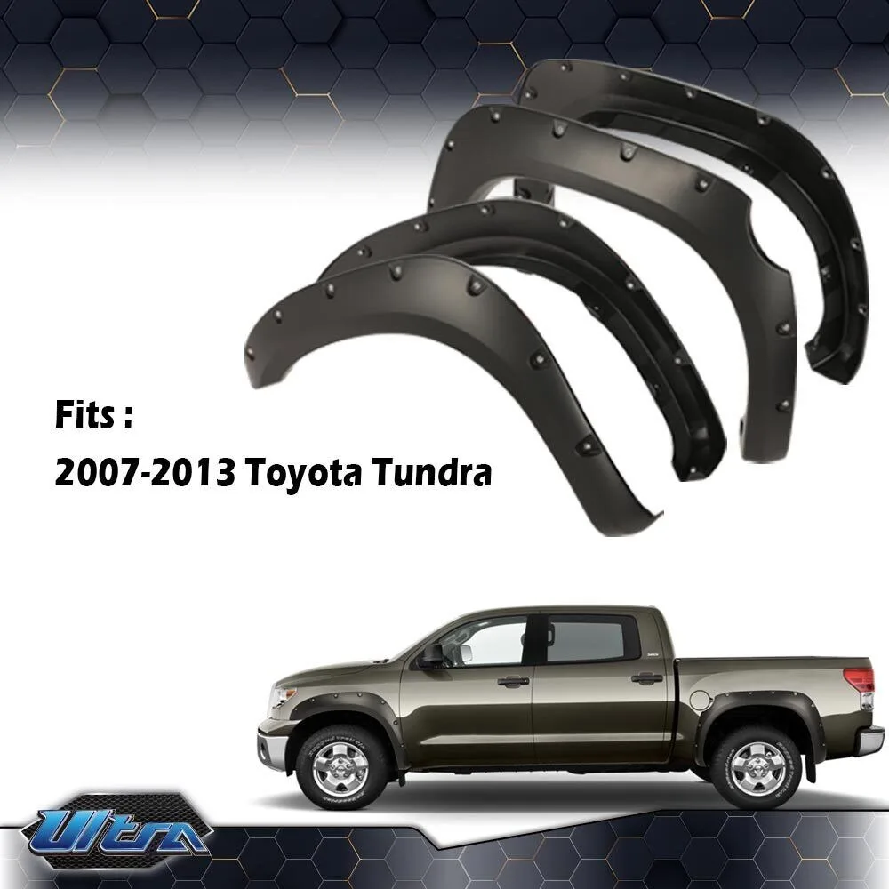 

4pcs Fit For 2007-2013 Toyota Tundra Black Pocket Rivet Style Fender Flares United States