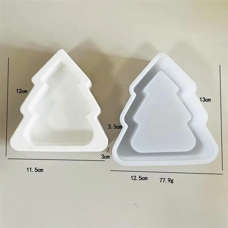 Stampo in silicone per albero di Natale Stampo in gesso Fai da te Pupazzo di neve di Natale Babbo Natale Candela Ornamento per la casa Artigianato Stampi in resina di gesso di cemento