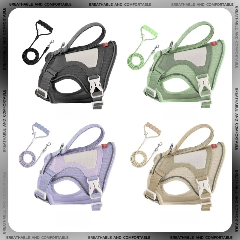 Tactical Cat Harness with 1.6m Leash, Reflective No-Pull Vest for Walking, Adjustable Breathable Cat Harness - view 5