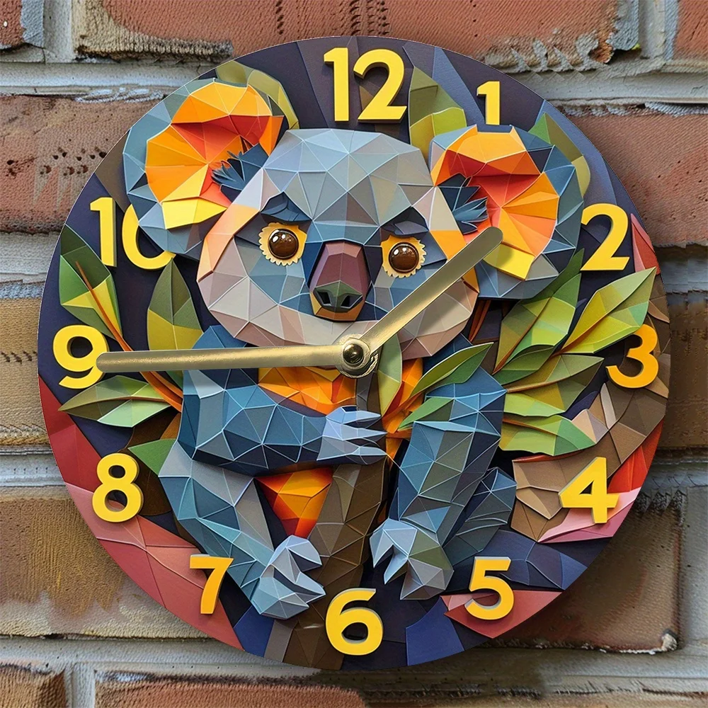 

Silent Aluminum Wall Clock with Koala Design - Perfect for Office Decor & Valentine'S Day Gift Wall Clock Modern Design