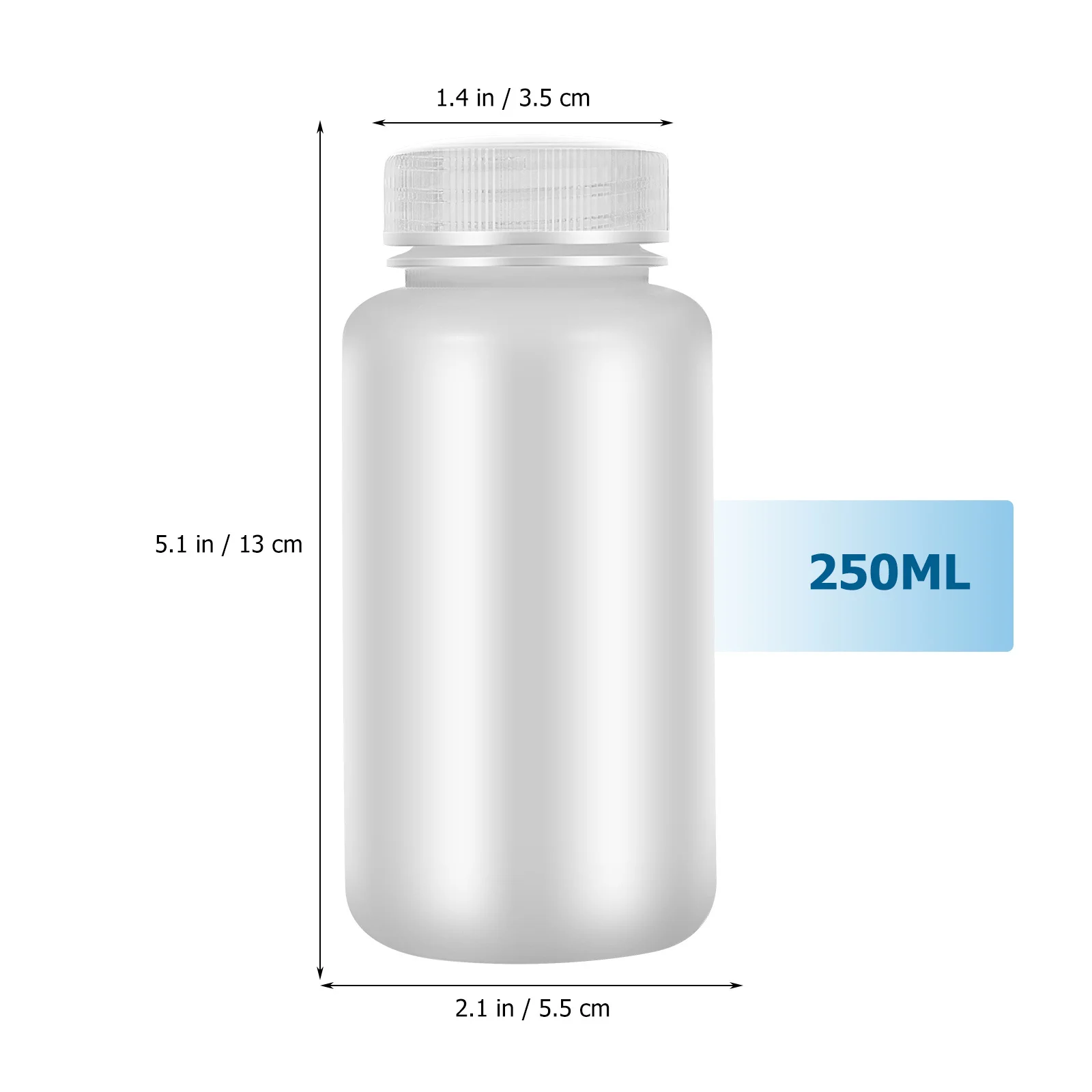 5Pcs Plastic Lab Chemical Bottles Wide Mouth Sealing Sample Containers Liquid Storage Refillable Reliable for Testing 250Ml