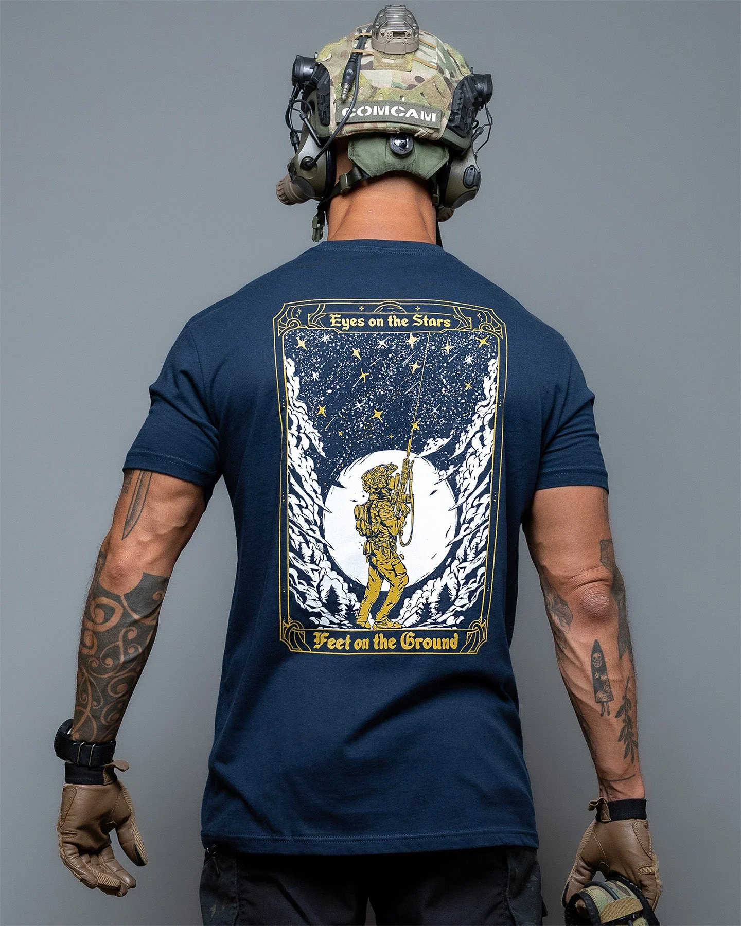 Soldier Tarot Style Crew Neck T Shirt Print Cotton Short Sleeve Military Tactical Inspired Streetwear Tee Tops