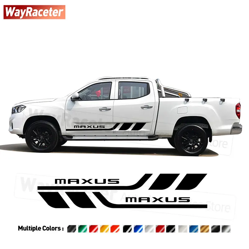 2 Pcs/Set Door Side Stripes Sticker Carbon Fiber Vinyl Decal For Maxus T90 4X4 T60 Pick UP 2026 T70 Pro 2025 2024 Accessories