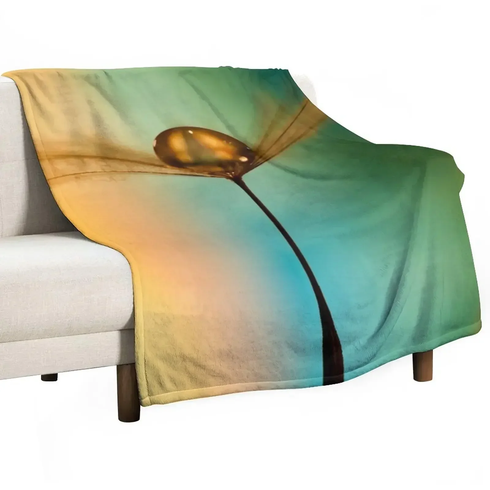 Flight Of The Teardrops Turquoise & Mustard II Throw Blanket Sofa Hairys sofa bed Blankets