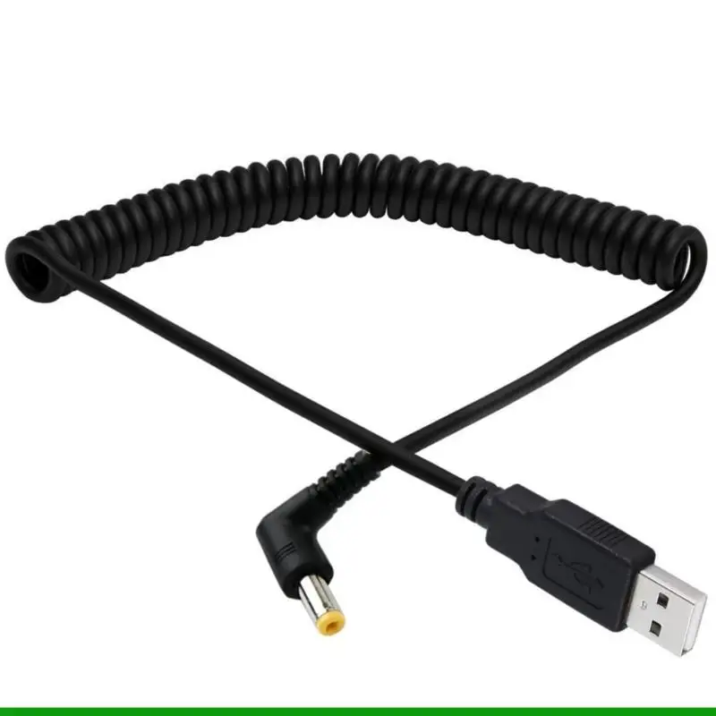 U55C TPU USB To DC5.5X3.3Mm Cable With Spring Coils Design TangleFree Stretches 1.5M