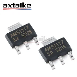 100PCS AMS1117 Series AMS1117 1.2V 1.5V 1.8V 2.5V 3.3V 5V ADJ AMS1117-3.3 AMS1117-5.0 SOT-223 1A Low Dropout Voltage Regulator