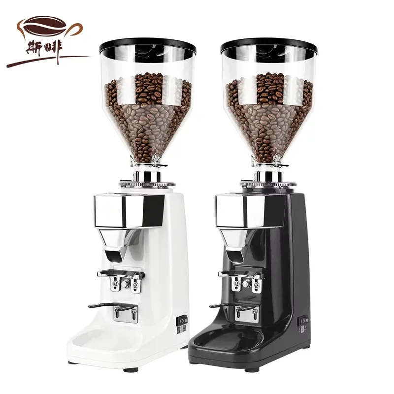 Professional 60mm Flat Burr Coffee Grinder Electric Commercial Bean Mill with Timer and Dosing for Espresso Bar Cafe Shop Use