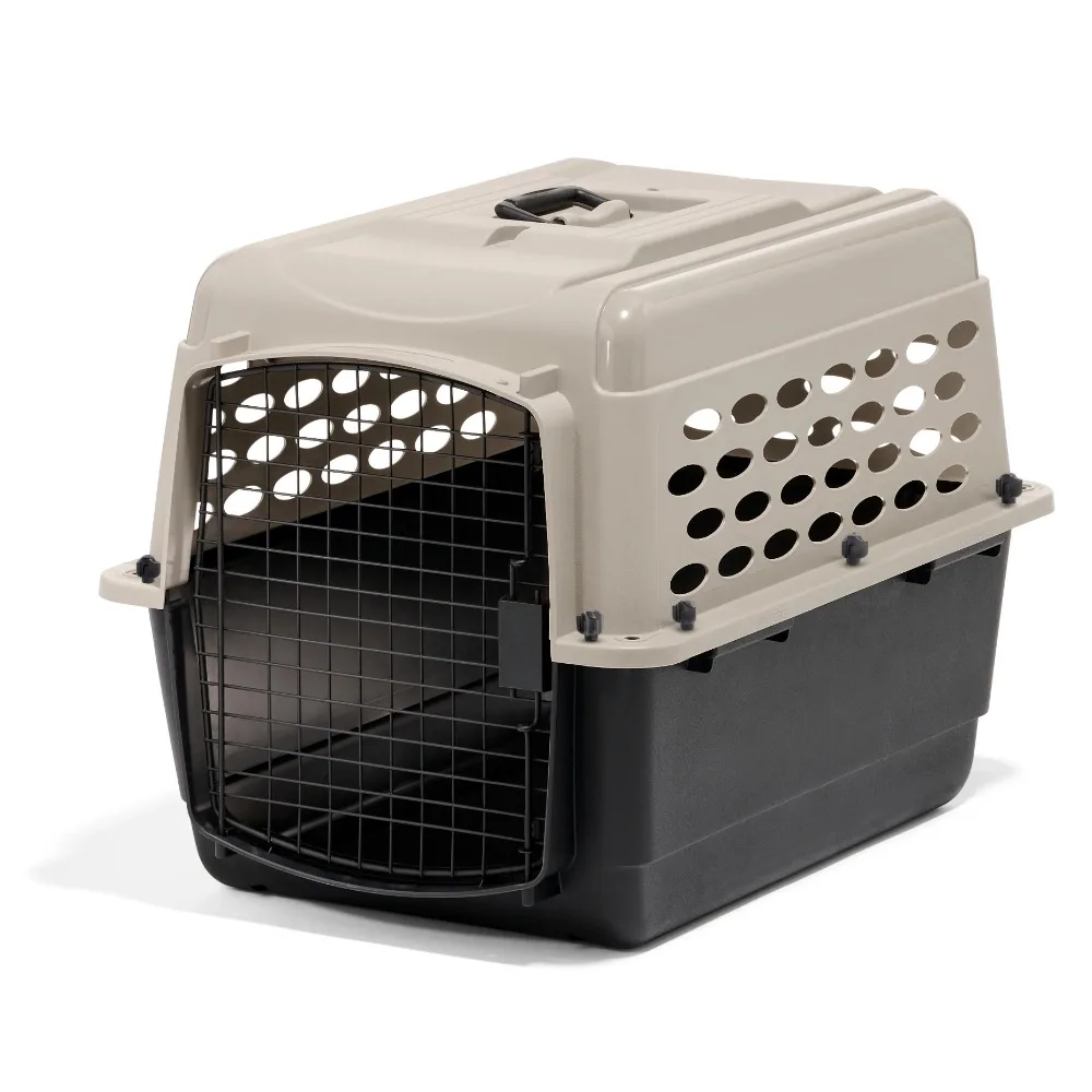 

Vari Dog Kennel Plastic Portable Travel Crate Airline Friendly Pet Carrier, Small to Medium 28" for Pets 20-30 lb