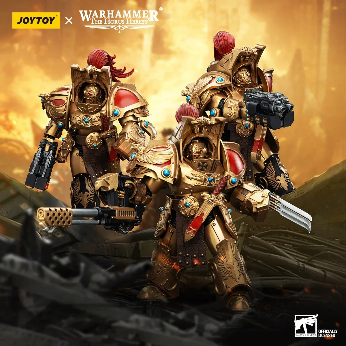 Pre Sale JOYTOY Warhammer The Horus Heresy Legio Custodes Aquilon Terminator Squad 3 PCS 1:18 Action Figure Aquilon Model Toys