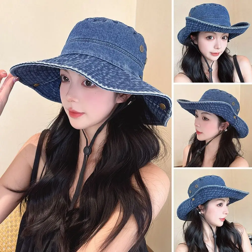 Cappello da pescatore estivo da cowboy occidentale Cappello da sole anti-UV a tesa larga Protezione solare traspirante Cappellini da alpinismo Escursione in campeggio