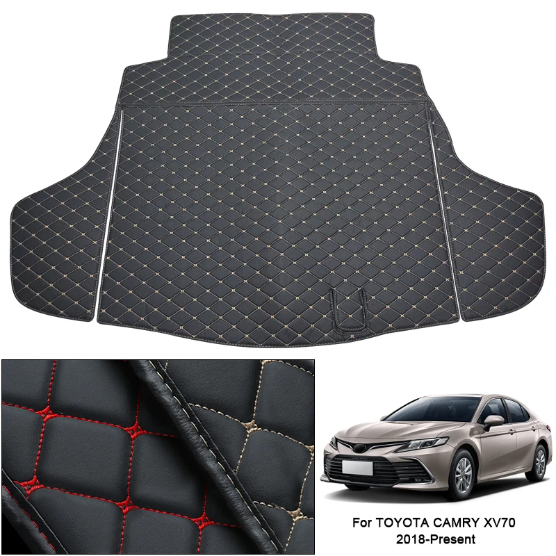 

1pc Leather Car Custom Trunk Mats Waterproof Anti-Dirty Tray Cargo Liner Auto Accessories For Toyota Camry XV70 Hybrid 2018-2025