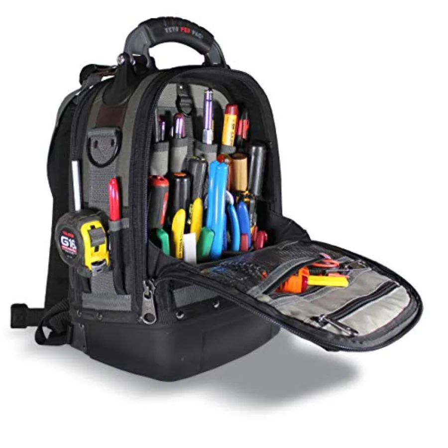 Veto Pro Tech Pac MC Compact للاستخدام الخارجي، مادة بوليستر متينة، تصميم مدمج باللون الأسود مع مقصورات متعددة