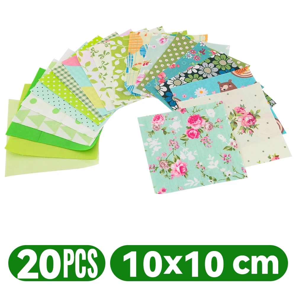 Teramila 100% dünnes Baumwoll gewebe Patchwork für Quilts, zufällige Farbe, kein Wiederholung design Tuch zum Nähen 19-50 teile/beutel 10*10 cm – Detail 11