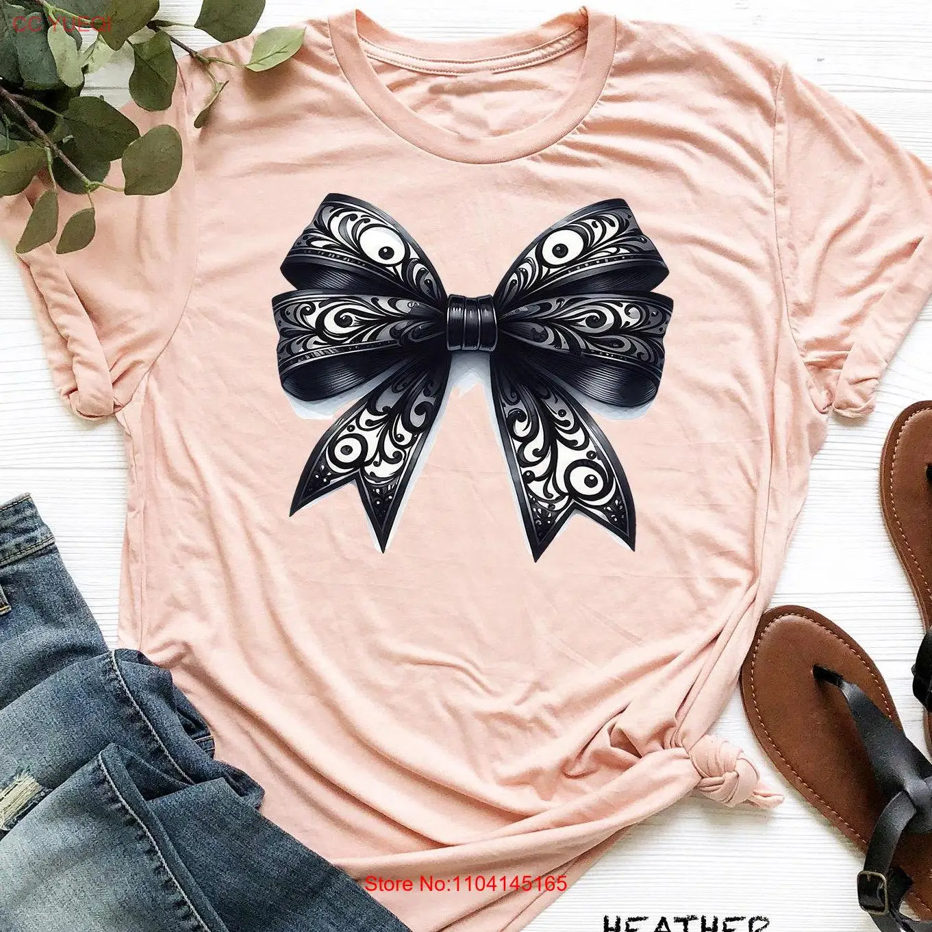 

Black Bow T Shirt Coquette Bows Girl Cute Ribbon long or short sleeves