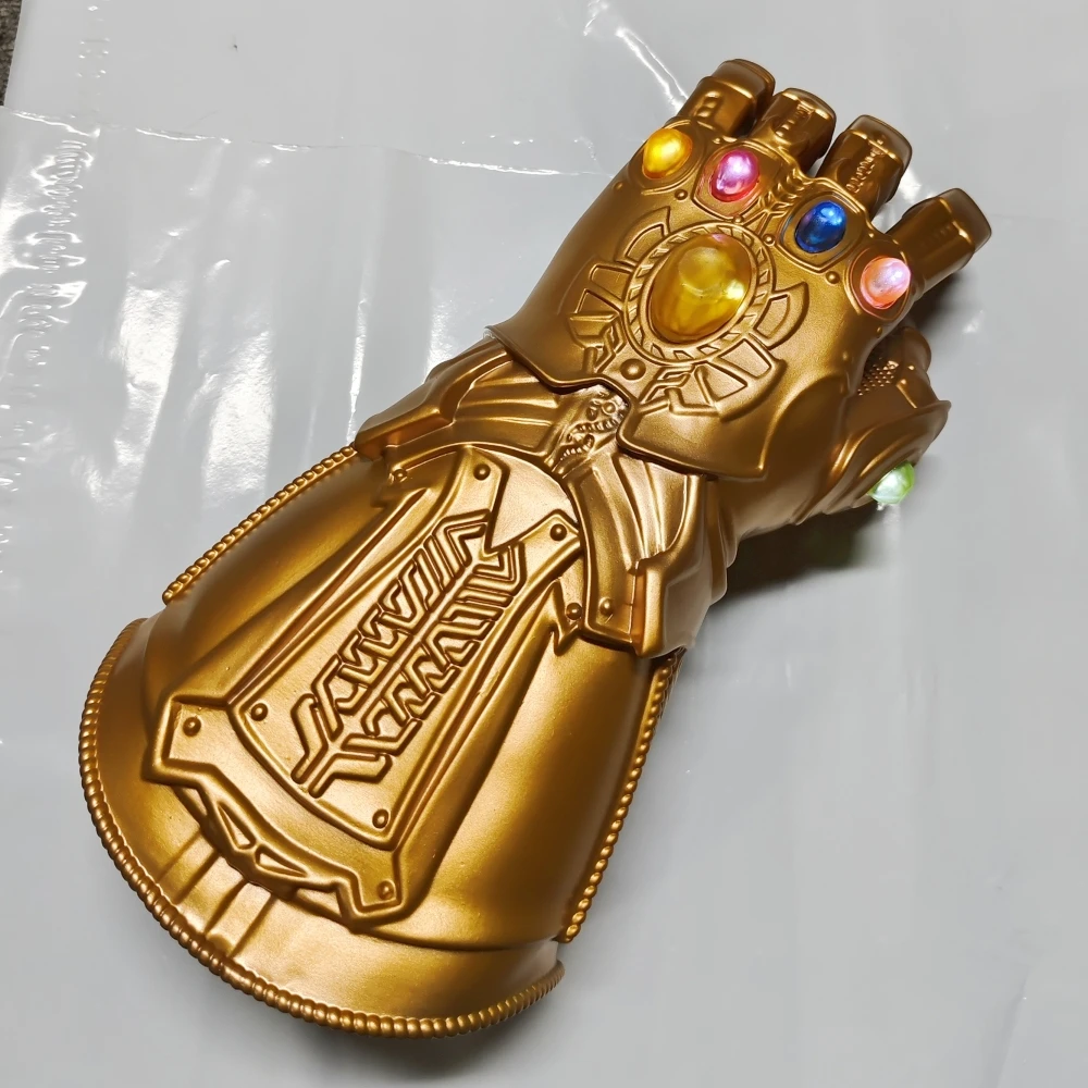 Thanos Infinity Gauntlet Superhero Fancy Dress Party Cosplay Costume Accessories Adult LED Glow Props