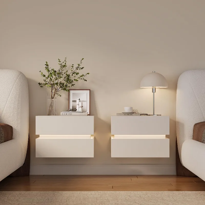 Set aus 2 schwebenden Nachttis – Floating Nightstand With Led Light Bewertung und Preis