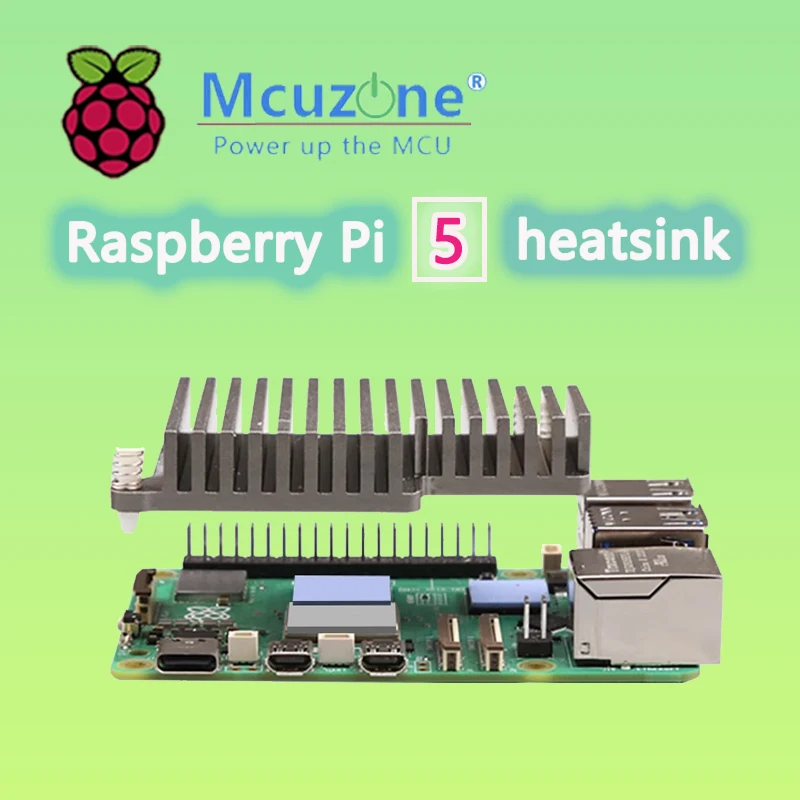

Raspberry Pi 5 Heatsink Aluminum Alloy Material,Thermal Conductivity, Excellent Corrosion Resistance,OxidationResistance Mcuzone