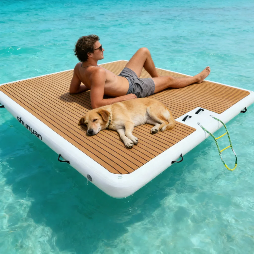 2026 Floating Inflatable Dock Platform PVC Material 100-500kg Capacity Detachable Ladder Customized Adults' Play Swimming Pub Wa