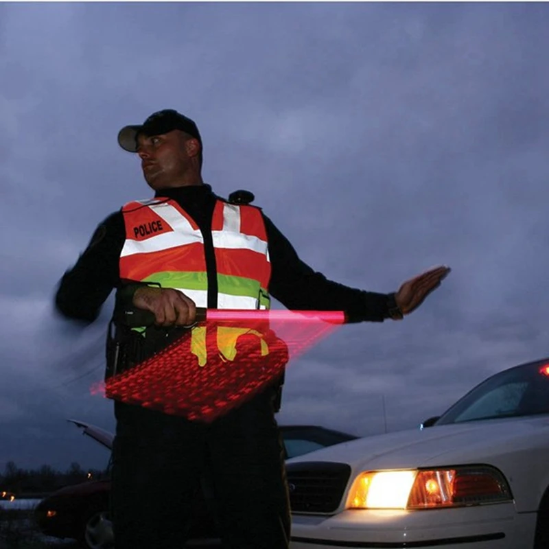 Traffic Control bastões, Traffic Control Stick, bastões luz de segurança, bastões sinal para estacionamento, 16 polegadas, preto e laranja