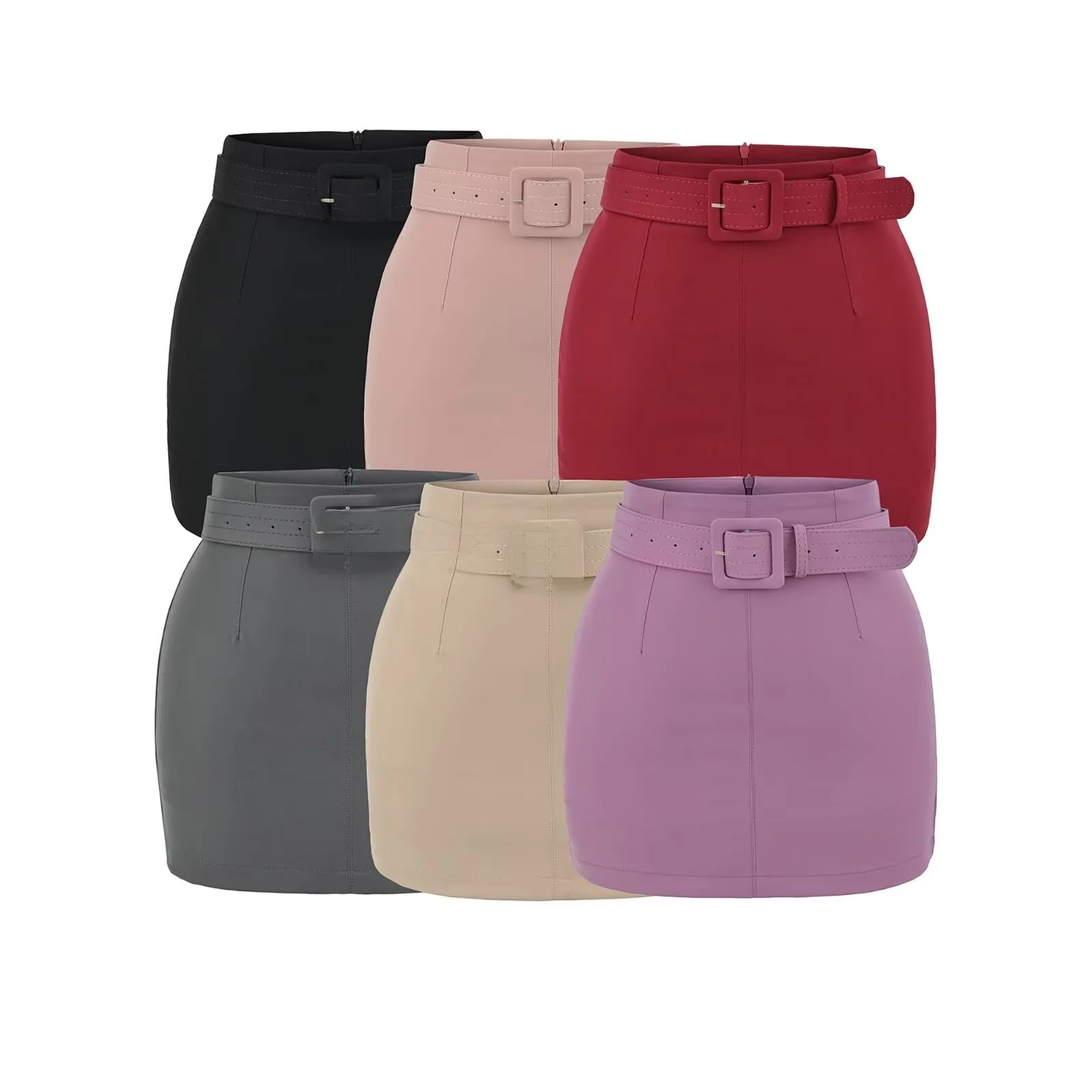 High Waist Belted  Skirt Show Long Legs Prevent Exposure Sweet Spicy Casual Slim Fit Short Style Women's Skirt