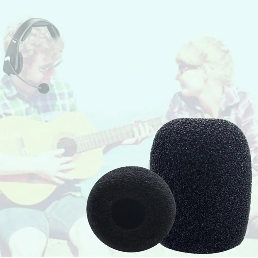 10Pcs Durable Lapel MIC Windshield Foam Black MIC Wind Shield Plosives Reduction Lapel MIC Foam Cover for Chatting