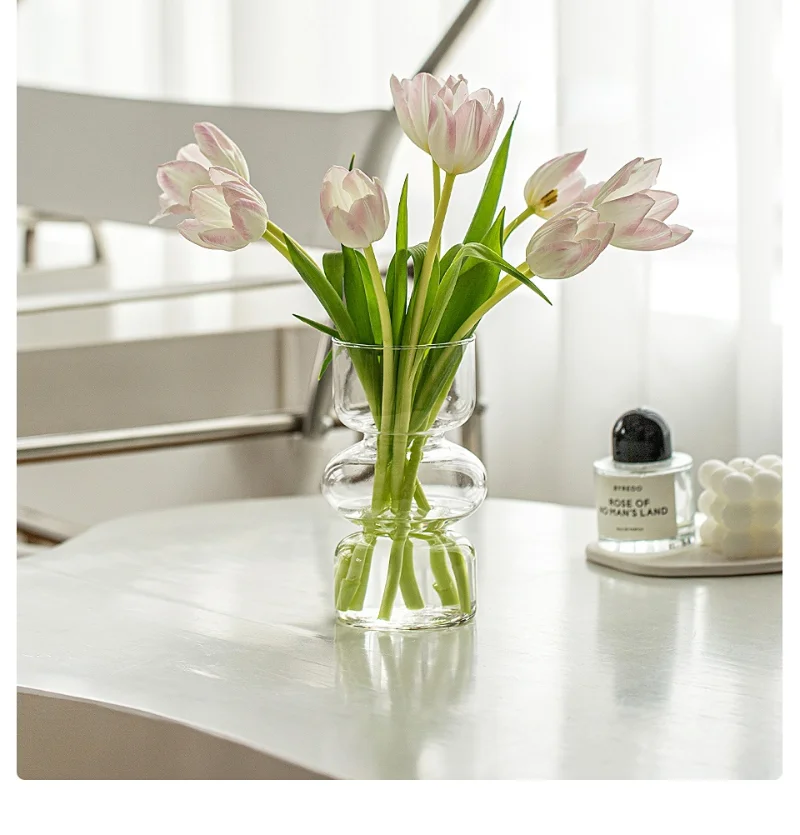 Venda quente ins vasos de vidro vasos transparentes decoração para casa ornamentos criativos fotografia adereços