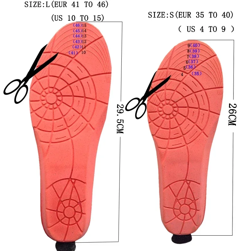 Heated Insoles with Charging Cable for Men and Women, Heated Insoles, Winter Sports, Fishing, Skiing