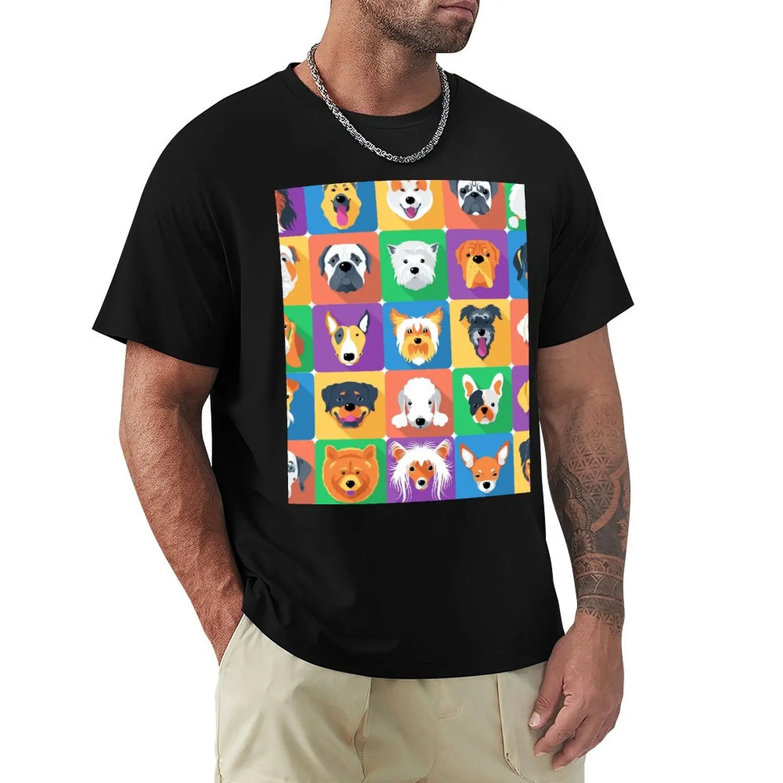 

Dogs flat design T-Shirt Luxury man heavyweights luxury t-shirt black t-shirts for men