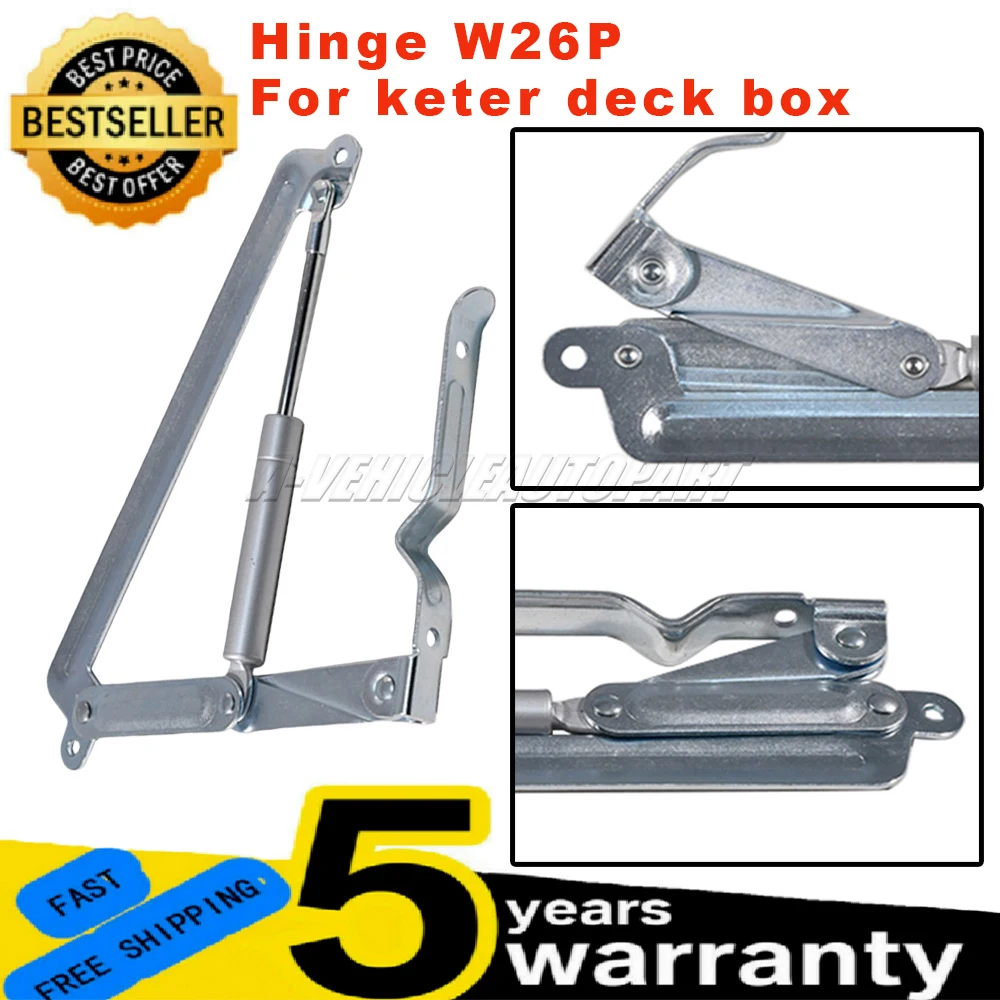 

New W26P For keter side deck box Midi Nova 880L with Piston Midi 31 Hinge Replacement Part Gas Strut Hinge silver left or right