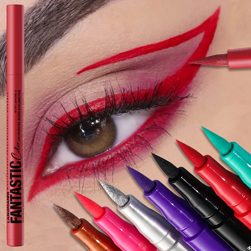 Matte Red Liquid Eyeliner Black White Eye Liner Makeup Quick-Drying Waterproof Eyeliner Pencil 12 Colors Eyes Makeup Cosmetics