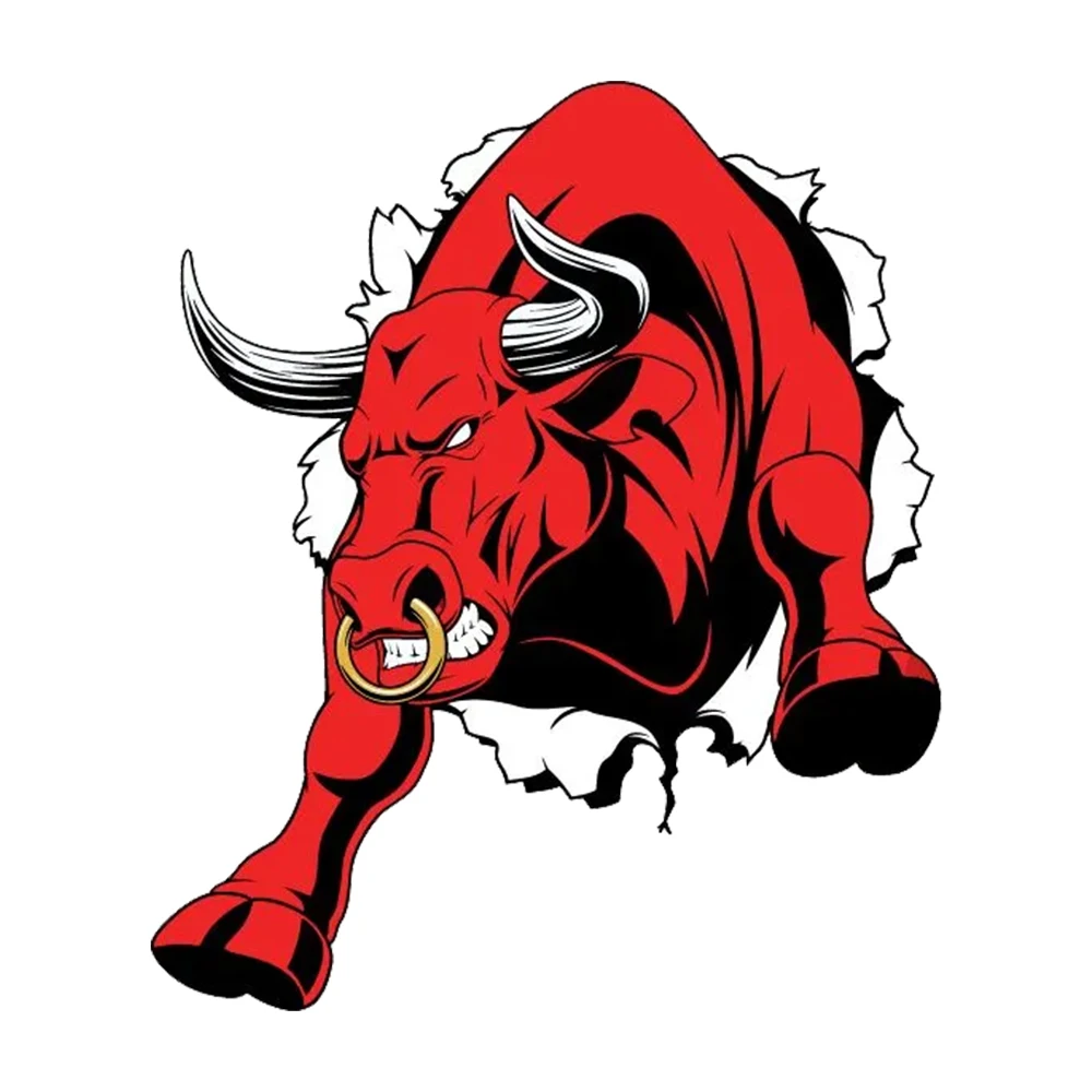 Hаклейка на авто Бык Decals, Angry Bull Waterproof Vinyl Stickers for Car, Bumper, Window, Laptop, Wall and Glass Surface
