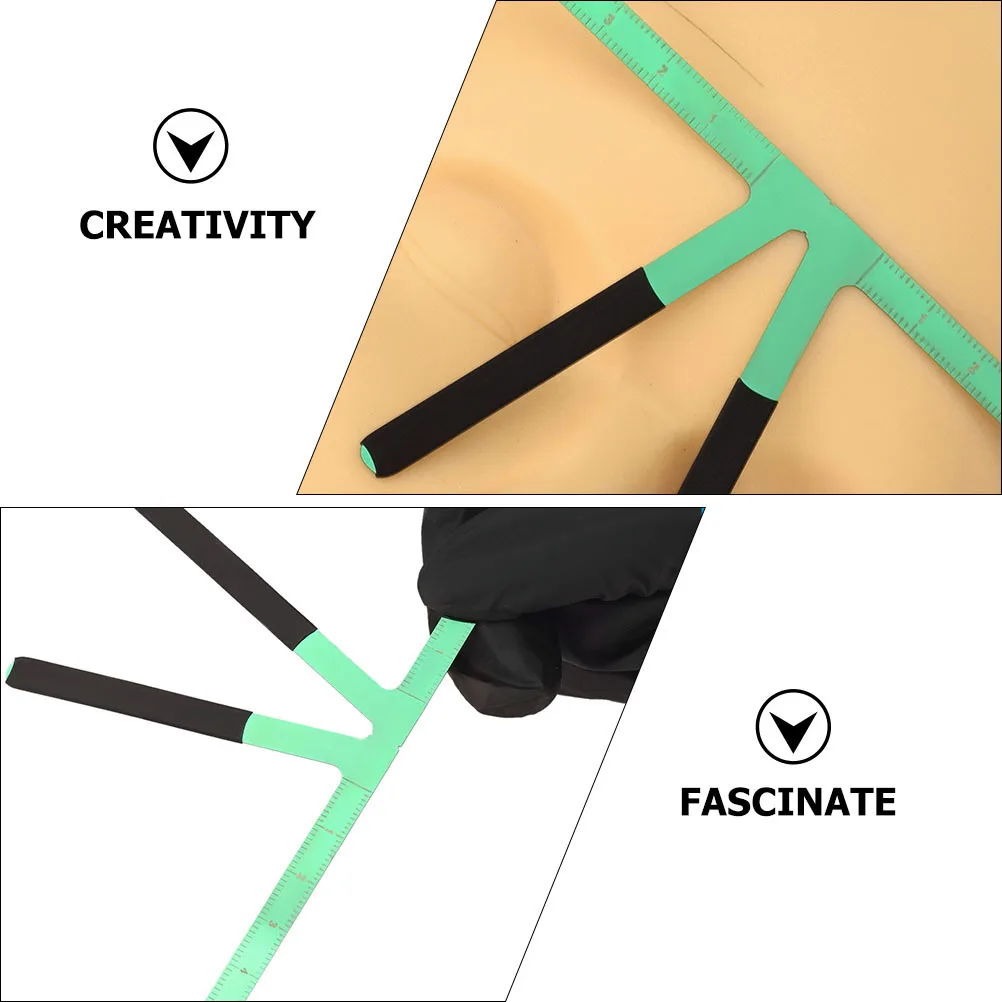 الفولاذ المقاوم للصدأ جسر الأنف تحديد المواقع حاكم الحاجب أداة قياس مثلث المهنية الحاجب حاكم ماكياج الجمال #4