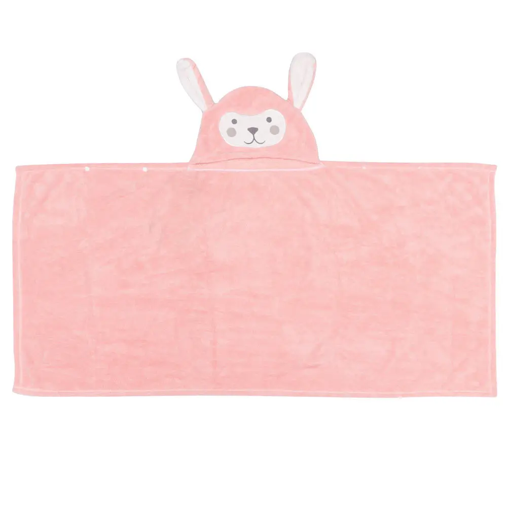 

Cartoon Kids Bath Cloak Coral Fleece Soft Absorbent Child Shower Towel Pink Bathing Blanket