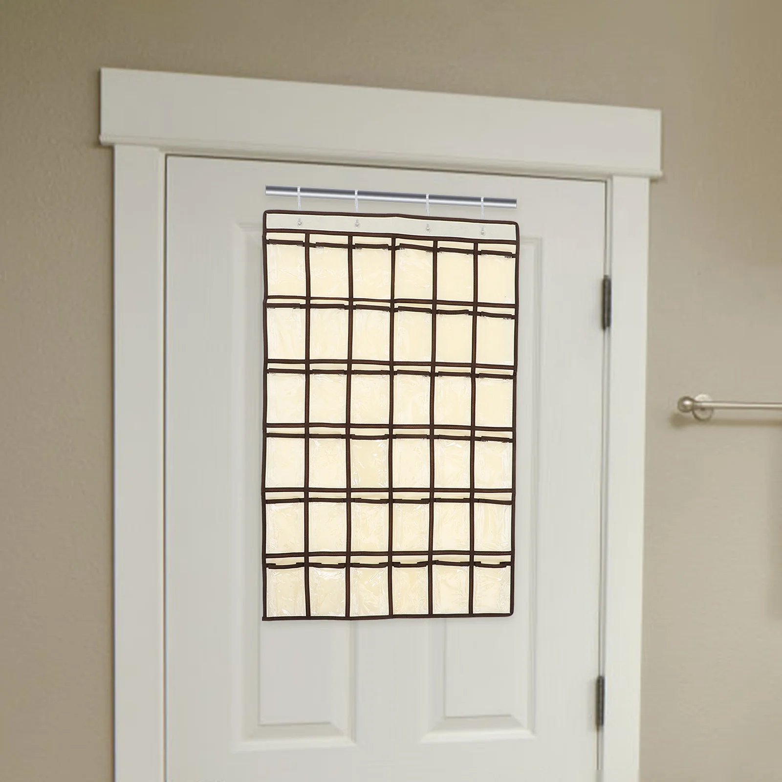 

Transparent Pocket Storage Organizer Clear Hanging Pockets For Cards Phones Jewelry Wall Door Closet Classroom Small