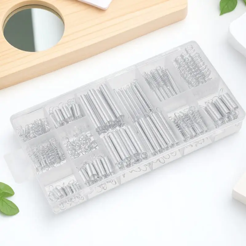 

200Pcs Spring Assortment Galvanized Spiral Extension Springs for Automotive Appliances Electronics Tools Hardware Repairs Spring