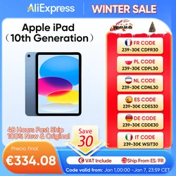 Apple iPad 10th Generation A14 Bionic Chip 10.9'' Liquid Retina Display 64GB Wi-Fi 6 12MP Single Camera Touch ID 2022