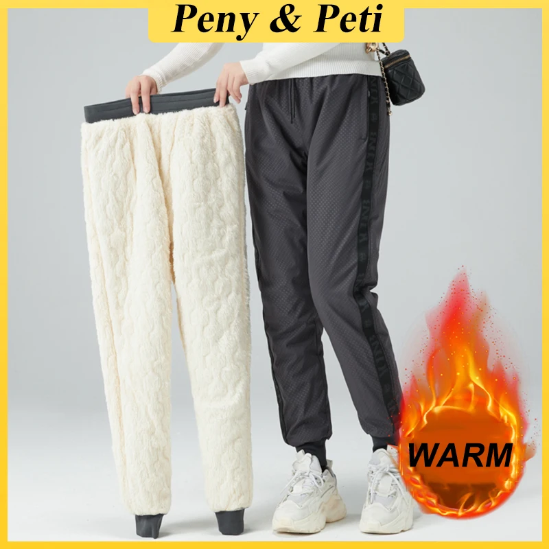 Winter Fleece Trousers for Women 5XL 6XL 7XL Plus Size Sweatpants Thick Waterproof Jogging Hiking Sports Fitness Pants