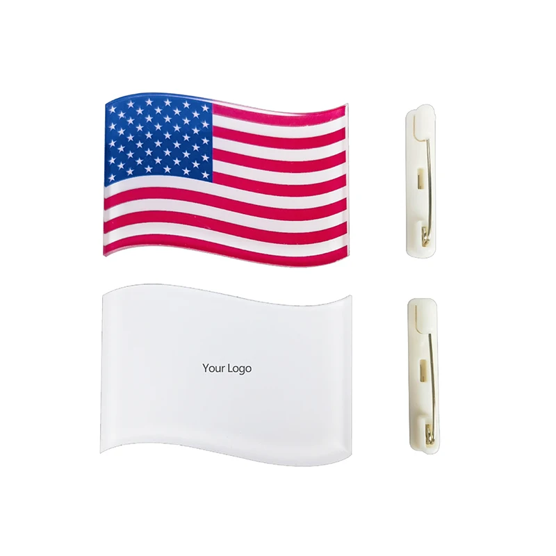 

10pcs Brooch Sublimation DIY White Blank Acylic Rectangle Circle Shaped Transparent Name Tag