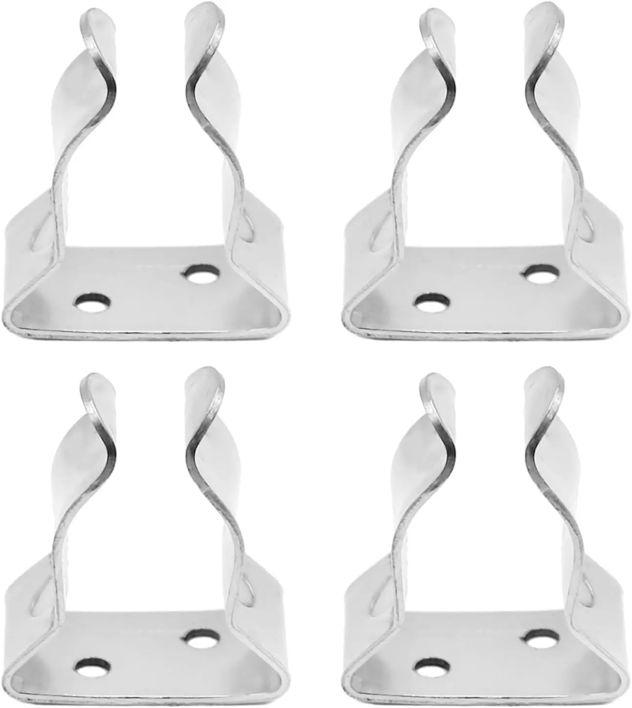 Stainless Steel Boat Hook Spring Clamp Holder Spring Clip Silver Bracket Clip for for Boat Hook,Boat Pole, Gaff,Fishing Rod,Oar